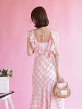 Gingham Frill Dress - MAISON MARBLE