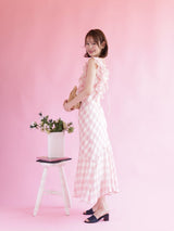 Gingham Frill Dress - MAISON MARBLE