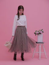 Gingham Tulle Skirt - MAISON MARBLE