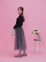 Gingham Tulle Skirt - MAISON MARBLE