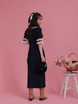 Girly Rib Knit Dress - MAISON MARBLE