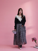 Glitter Lace V Knit - MAISON MARBLE