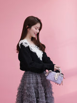Glitter Lace V Knit - MAISON MARBLE