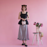 Hem Frill Satin Skirt - MAISON MARBLE
