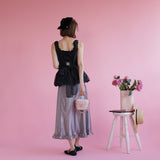 Hem Frill Satin Skirt - MAISON MARBLE