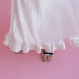 Hem Frill Satin Skirt - MAISON MARBLE