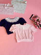 Lace Collar Tops Lina - MAISON MARBLE