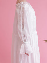 Lace Volume Long Dress - MAISON MARBLE