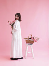 Lace Volume Long Dress - MAISON MARBLE
