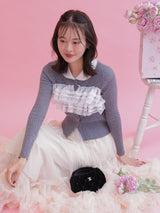 Lacy Round Collar Knit - MAISON MARBLE