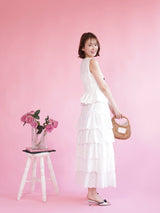 Layered Cotton Skirt - MAISON MARBLE
