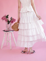 Layered Cotton Skirt - MAISON MARBLE
