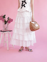 Layered Cotton Skirt - MAISON MARBLE