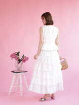 Layered Cotton Skirt - MAISON MARBLE