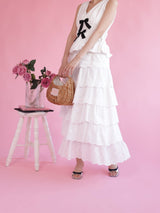 Layered Cotton Skirt - MAISON MARBLE