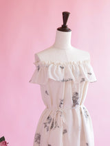 Monotone Embroidery Dress - MAISON MARBLE