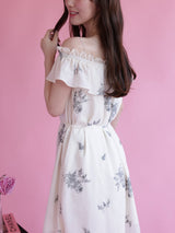 Monotone Embroidery Dress - MAISON MARBLE