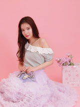Off shoulder Puff Tee - MAISON MARBLE
