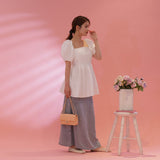 Olivia Puff Blouse White - MAISON MARBLE