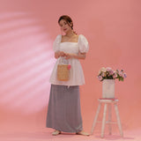 Olivia Puff Blouse White - MAISON MARBLE