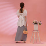 Olivia Puff Blouse White - MAISON MARBLE