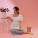 Olivia Puff Blouse White - MAISON MARBLE