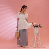 Olivia Puff Blouse White - MAISON MARBLE