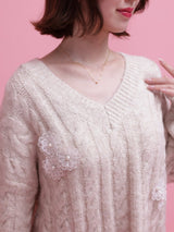 Over Sized Flower Knit - MAISON MARBLE