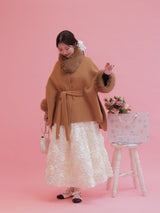 【PRE ORDER】Wool 100% Anna Cape Coat - MAISON MARBLE
