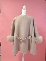 【PRE ORDER】Wool 100% Anna Cape Coat - MAISON MARBLE
