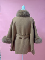 【PRE ORDER】Wool 100% Anna Cape Coat - MAISON MARBLE