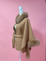 【PRE ORDER】Wool 100% Anna Cape Coat - MAISON MARBLE