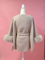 【PRE ORDER】Wool 100% Anna Cape Coat - MAISON MARBLE