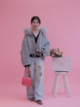 【PRE ORDER】Wool 100% Fur Short Jumper - MAISON MARBLE