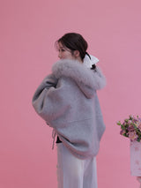 【PRE ORDER】Wool 100% Fur Short Jumper - MAISON MARBLE