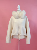 【PRE ORDER】Wool 100% Fur Short Jumper - MAISON MARBLE