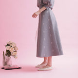 Rose Jacquard Knit Skirt - MAISON MARBLE