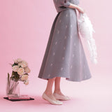 Rose Jacquard Knit Skirt - MAISON MARBLE