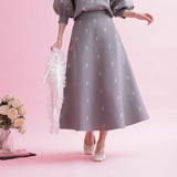 Rose Jacquard Knit Skirt - MAISON MARBLE
