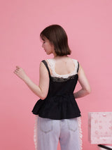Rosy Lace Cami Tops - MAISON MARBLE