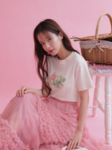 Rosy Print Tee - MAISON MARBLE