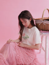 Rosy Print Tee - MAISON MARBLE