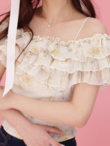 Ruffle Floral Tops - MAISON MARBLE