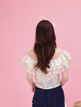 Ruffle Floral Tops - MAISON MARBLE
