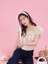 Ruffle Floral Tops - MAISON MARBLE