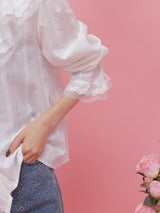 Ruffle Shirt Blouse - MAISON MARBLE