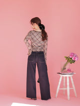Sheer Check Tops - MAISON MARBLE