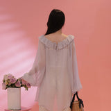Sheer Melty Blouse - MAISON MARBLE