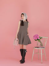 Shoulder Ribbon Dress - MAISON MARBLE