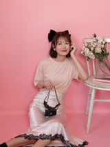 Silky Dot Lace Skirt - MAISON MARBLE